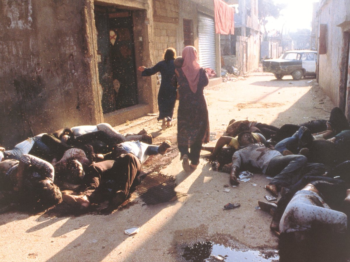 SovietComedia's tweet photo. 34 años de la Masacre de Sabra y Chatila, falangistas libaneses pro-sionistas asesinan a 3500 refugiados palestinos. https://t.co/XehosVuCP6