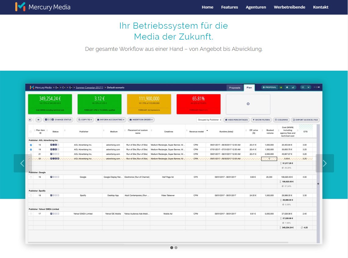 Mercury Media Technology Gmbh Your Media Organization Runs By Excel Getmercury And Try Transparency And Less Error Rate With Saas Demexco