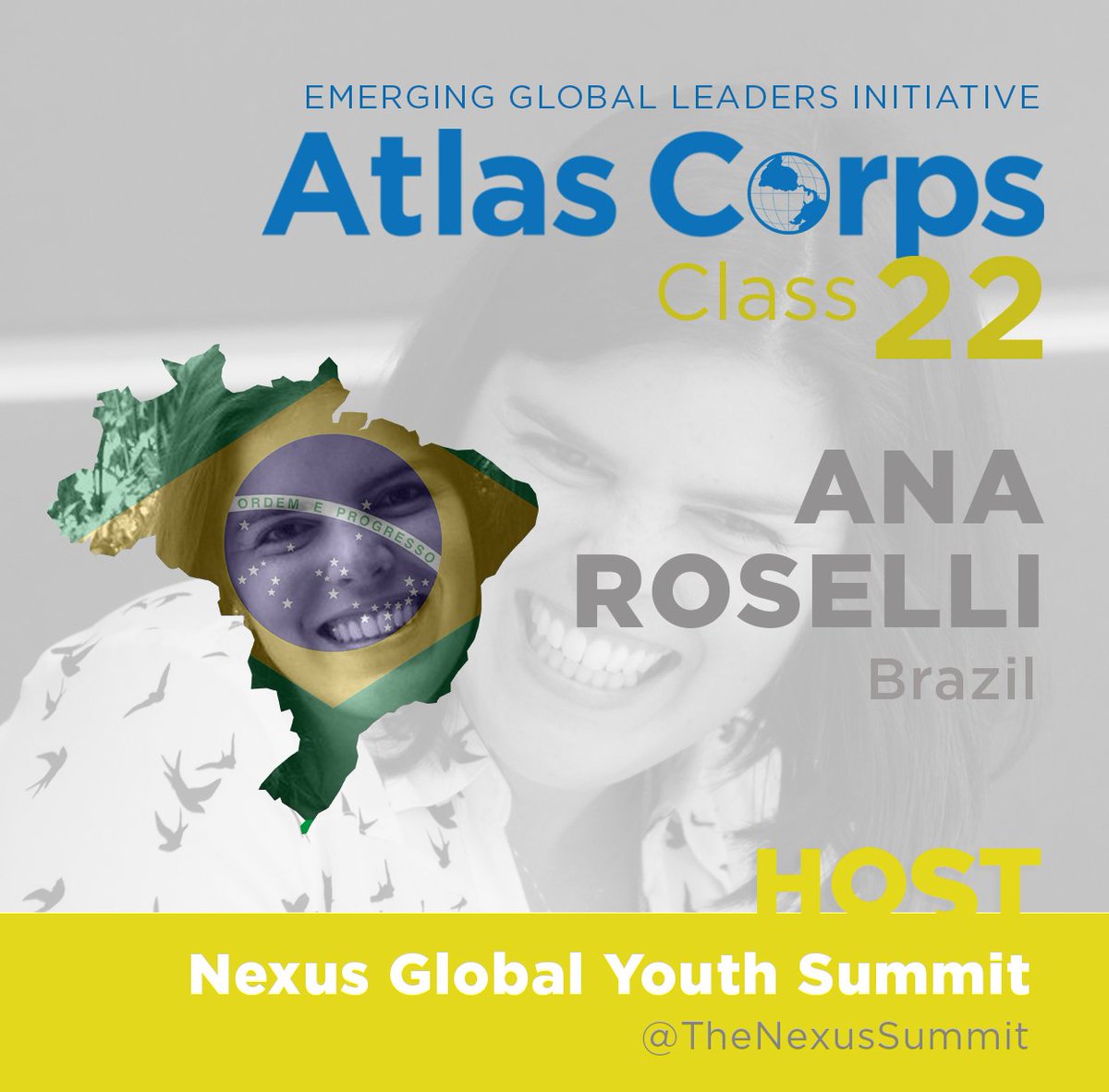 atlascorpsapply's tweet photo. #AtlasCorps10 welcomes #Class22Fellow Ana Roselli from #Brazil, serving at @TheNexusSummit! https://t.co/Qt6yAbyZk2 https://t.co/ZCSJBRNk6r