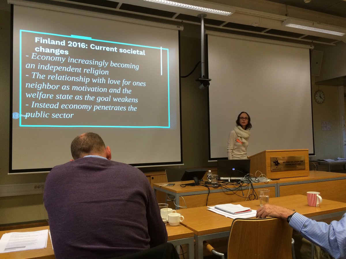 mikkoantero's tweet photo. One of the very few Finnish volunteer work researchers @Henrietta_G on our Lutheran legacy at #HolyMoney symposium https://t.co/8sXFY3ijwm