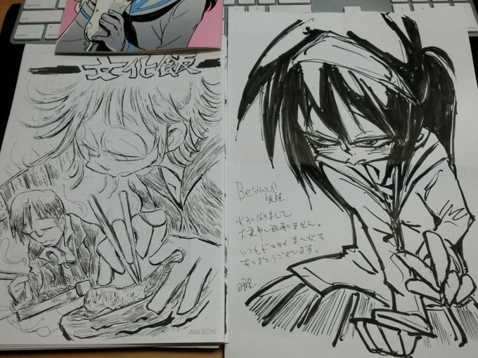 届きました!ありがとうございます! 暇さんの麻子のイラストは額縁に入れて飾ります'ω` 