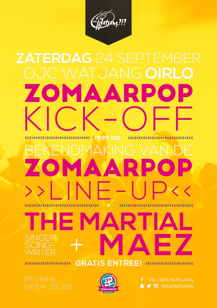 Volgende week maken wij samen met <a href="/ojcwatjang/">OJC Watjang?!?</a> het programma van de 31e editie bekend! > bit.ly/ZPkick-off