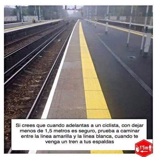 guardiacivil's tweet image. ¿Crees que tener que dejar 1,5 m de distancia lateral cuando adelantas a un ciclista es una exageración?
...No hagas esta prueba