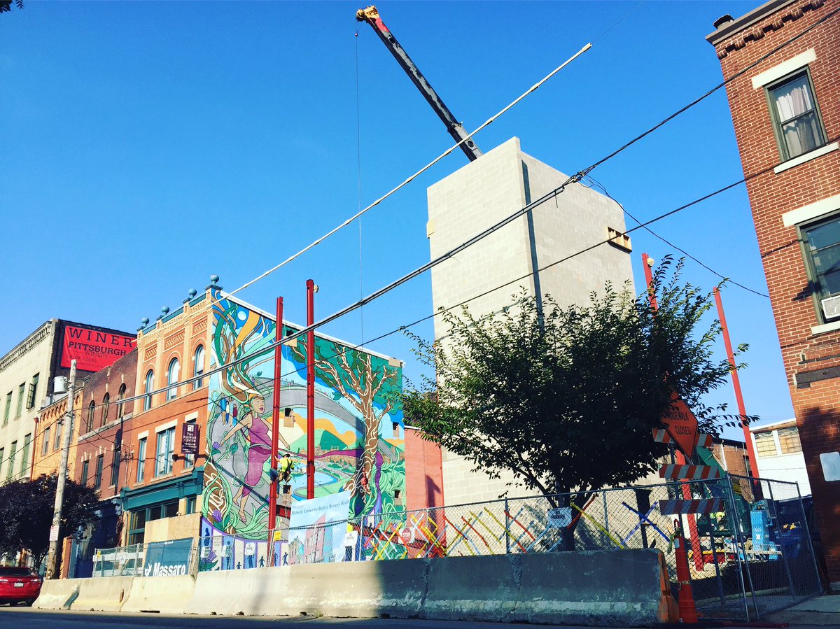 MidwifeCenter's tweet photo. It's steel beam day and @PARKingDayPGH with @RDCollab &amp; @MassaroCG! #transformTMC #happyfriday #birthcenter https://t.co/5OqOvYcXYy