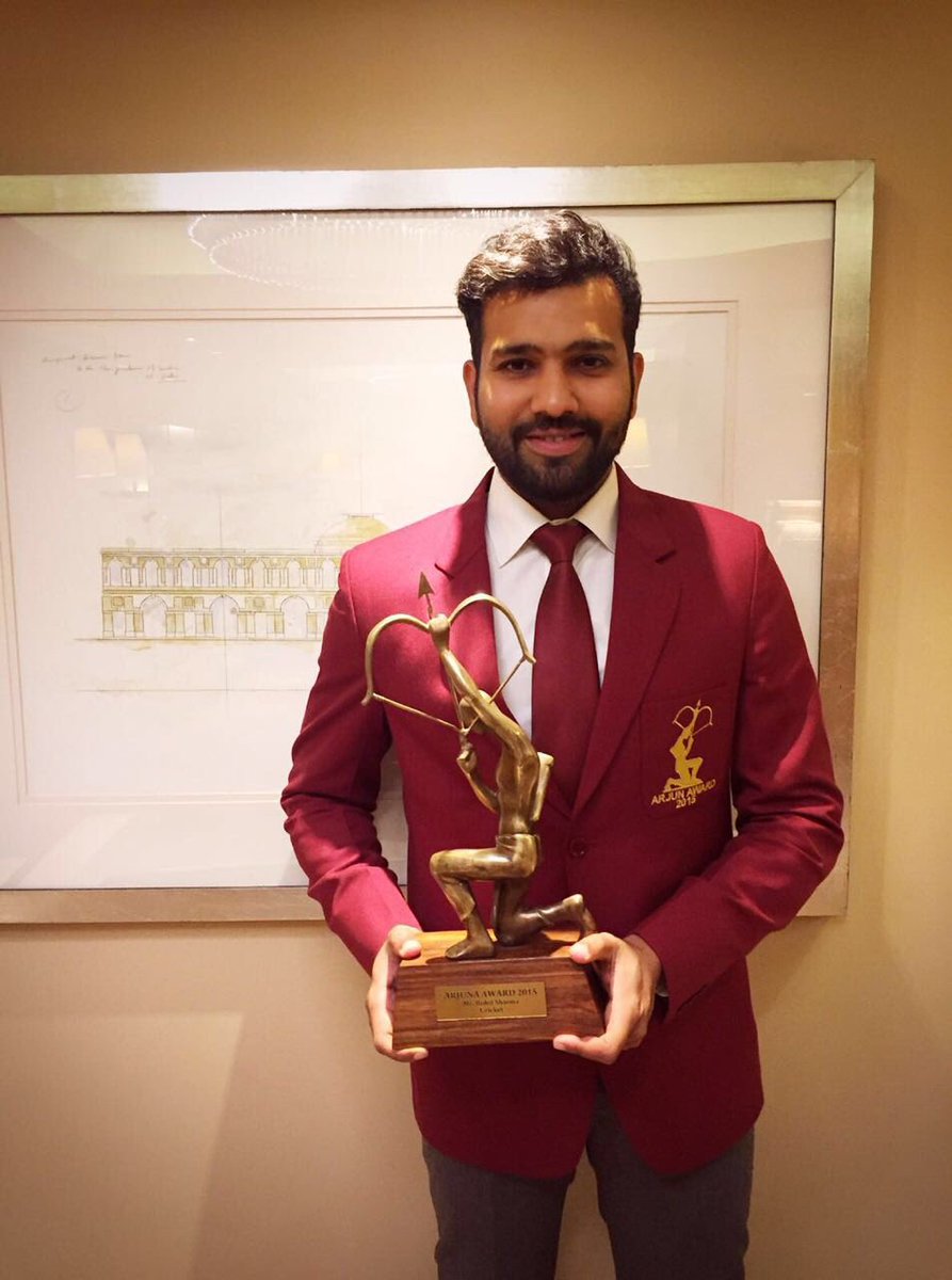 ImRo45's tweet photo. Humbled to receive such a prestigious award. I will keep striving to achieve heights to make my country proud https://t.co/0WBSbzzT2N