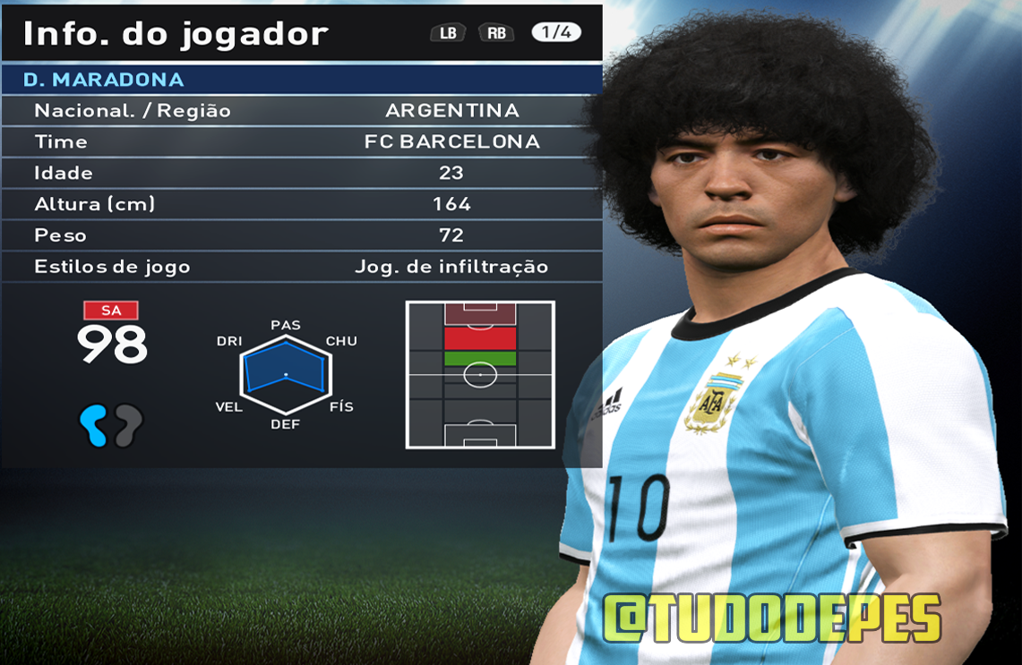Tudodepes Diego Maradona Face Pes 17 In Pes 16 Game Pes17 Legends Maradona Argentina Diegomaradona Myclub Pes