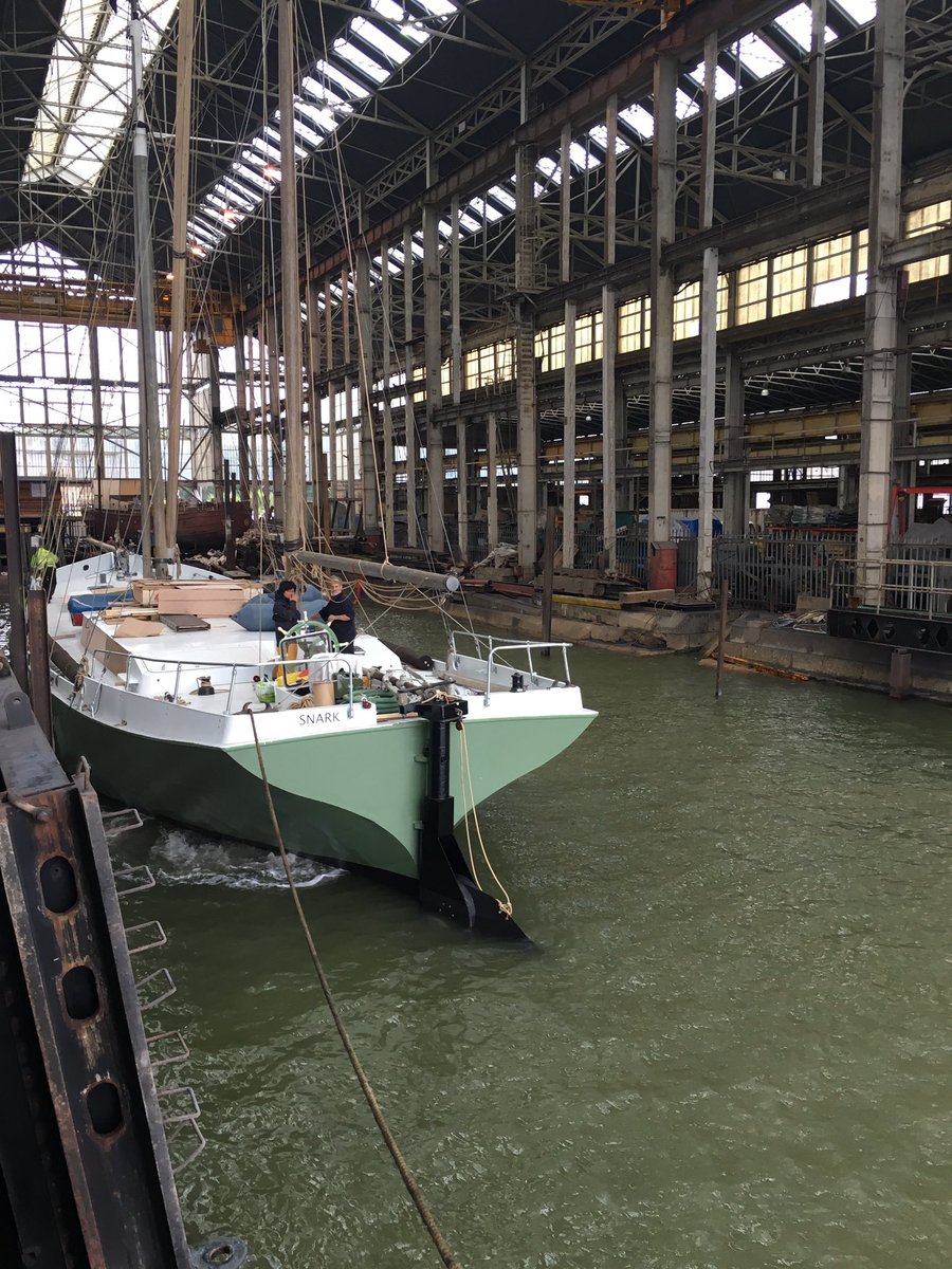 rolandvoller's tweet photo. MV Snark pre launch at Turks Shipyard today.  This vessel was a film set built in 4 quarters. https://t.co/9uTDOY1e5W
