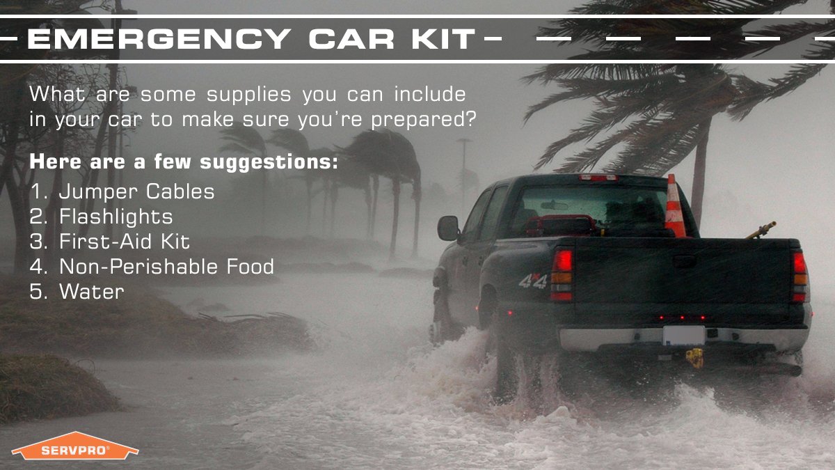 Disaster doesn’t wait until you’re at home. Prep your car with supplies in case it strikes on the road. #NatlPrep