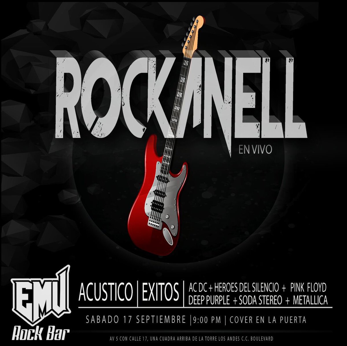 EMUROCKBAR's tweet photo. Este Sabado #17Sep 9:00pm @EMUROCKBAR presenta:
"Rockanell" en concierto acústico con lo mejor del Rock!!
#Merida https://t.co/WrBnRowZFc