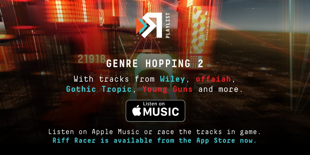 New Riff Racer playlist 4 <a href="/AppleMusic/">Apple Music</a> peeps :) Genre Hopping 2 w Wiley, Gothic Tropic &amp; more bit.ly/rr-gh2