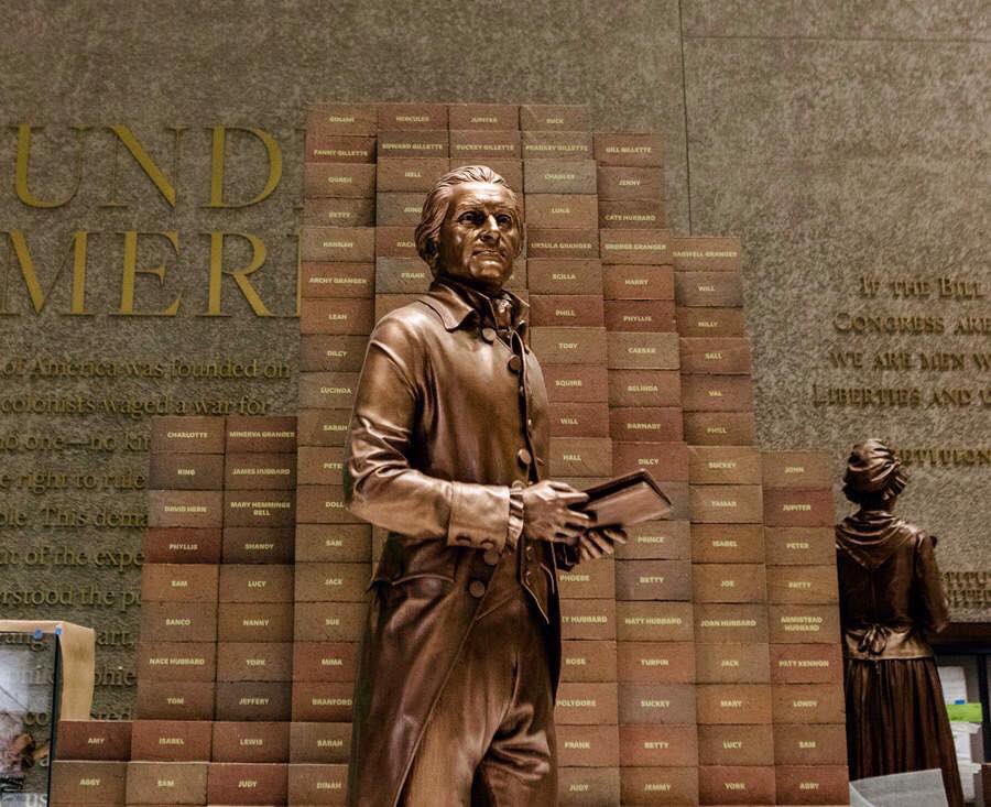 ChristinaTkacik's tweet photo. At new Smithsonian museum, Thomas Jefferson stands with his slaves' names. via @nytimesarts https://t.co/vITq3zlFBY https://t.co/U4agsvSlAv