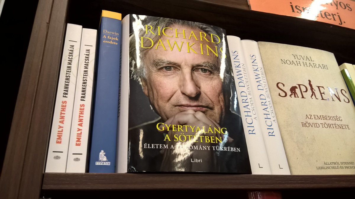 Gloria!... Shelf in bookstore, in Hungary. #RichardDawkins