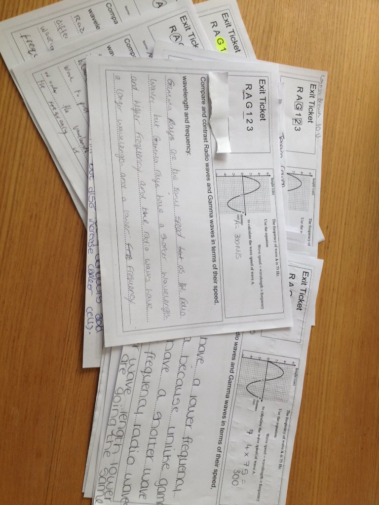 #pedagoofriday reintroducing exit tickets -my tuning fork for learning with added #RAG123. These cover a few lessons