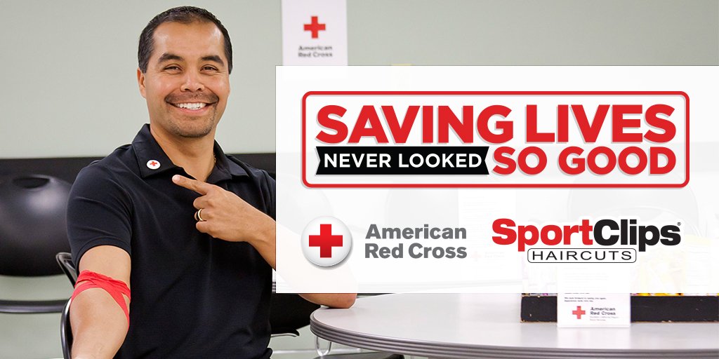 SportClipsNC109's tweet photo. Help the #RedCross save lives with your donation, then get a free haircut cpn from us. #SavingLivesLooksGood https://t.co/tIc3Qva0Ae