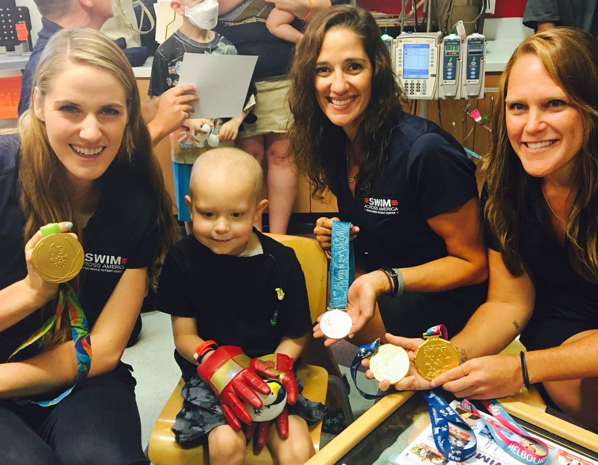 Just in time for Childhood Cancer Awareness Month, Olympians stopped by with their gold to support our patients!