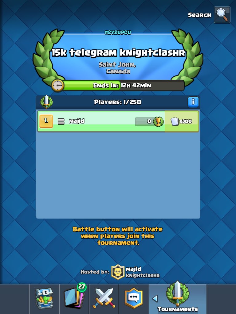 knightclashR's tweet photo. #ClashRoyaleTournament  time is running if you want the pass follow me at telegram knightclashr https://t.co/QE0ZLOyDGn