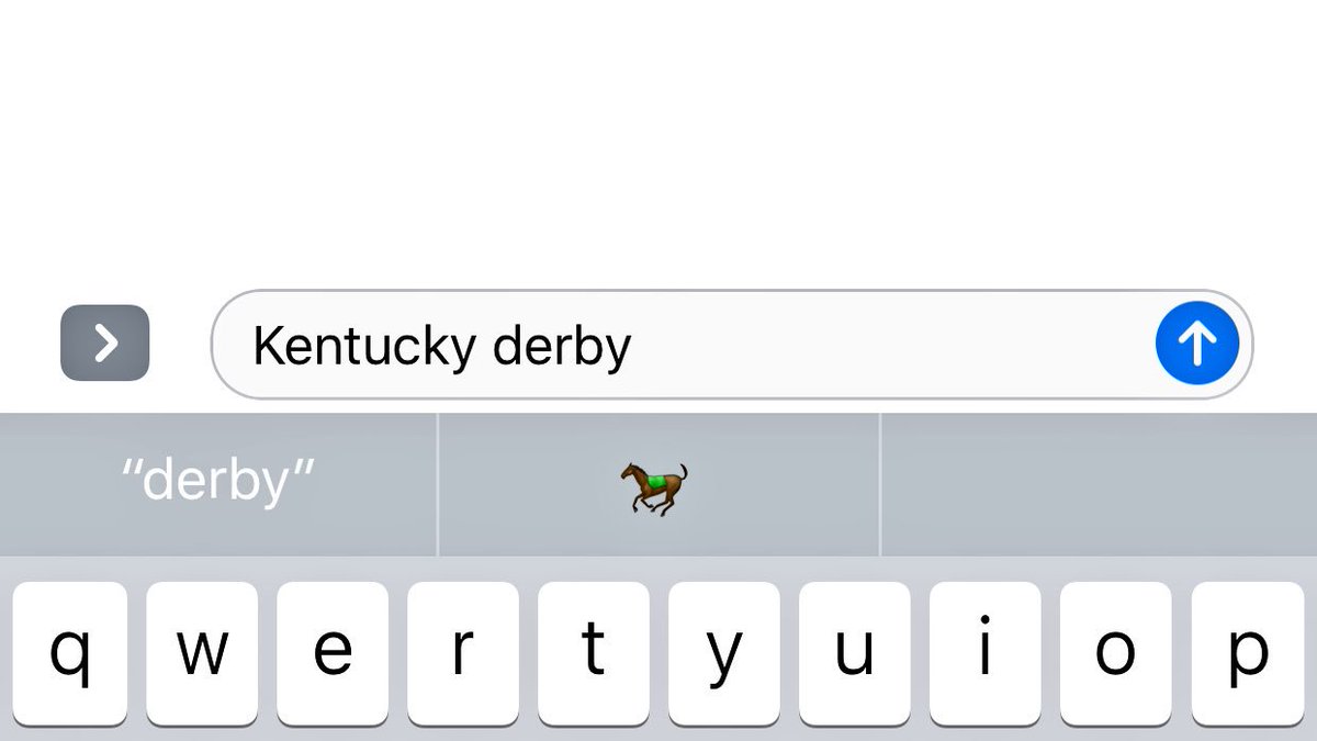 Pretty cool auto fill emoji for <a href="/KentuckyDerby/">Kentucky Derby</a> on iOS10
