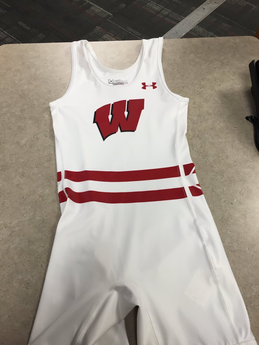 BadgerWrestling's tweet photo. Third edition of #NewRedThreads ... that are actually white... but still look slick! https://t.co/ToaPlIJbzU
