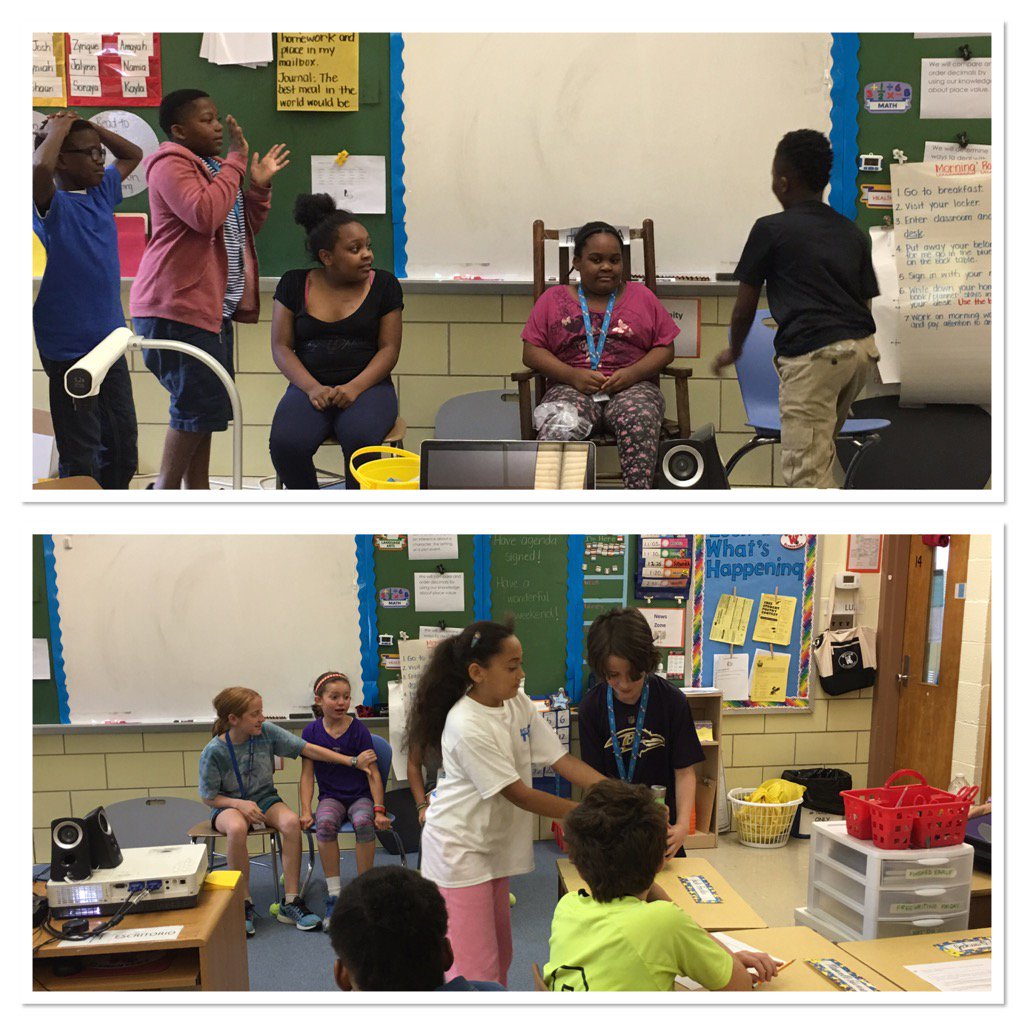MrsHaysWarren's tweet photo. Fifth graders create skits to demonstrate strategies to deal with harassment.  @WarrenES_BCPS https://t.co/1tijQSM0aN