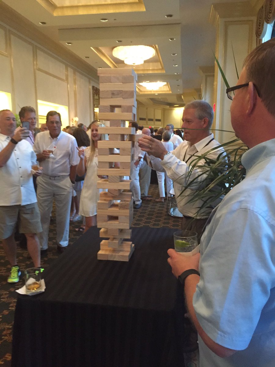 marukaplastics's tweet photo. Some of the top minds in the Plastics Industry playing Giant Jenga @marukaplastics @spi4plastics https://t.co/kJjP5juCgR