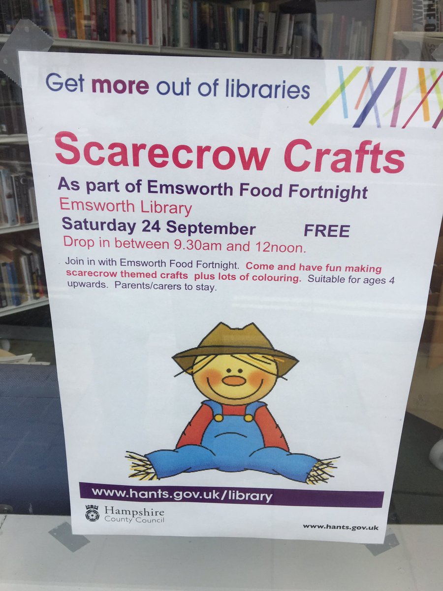 EmsworthFood's tweet photo. #Emsworth British Food Fortnight - what do you call a #scarecrow in a liberare? @LoveBritishFood https://t.co/auYzEGbAXk