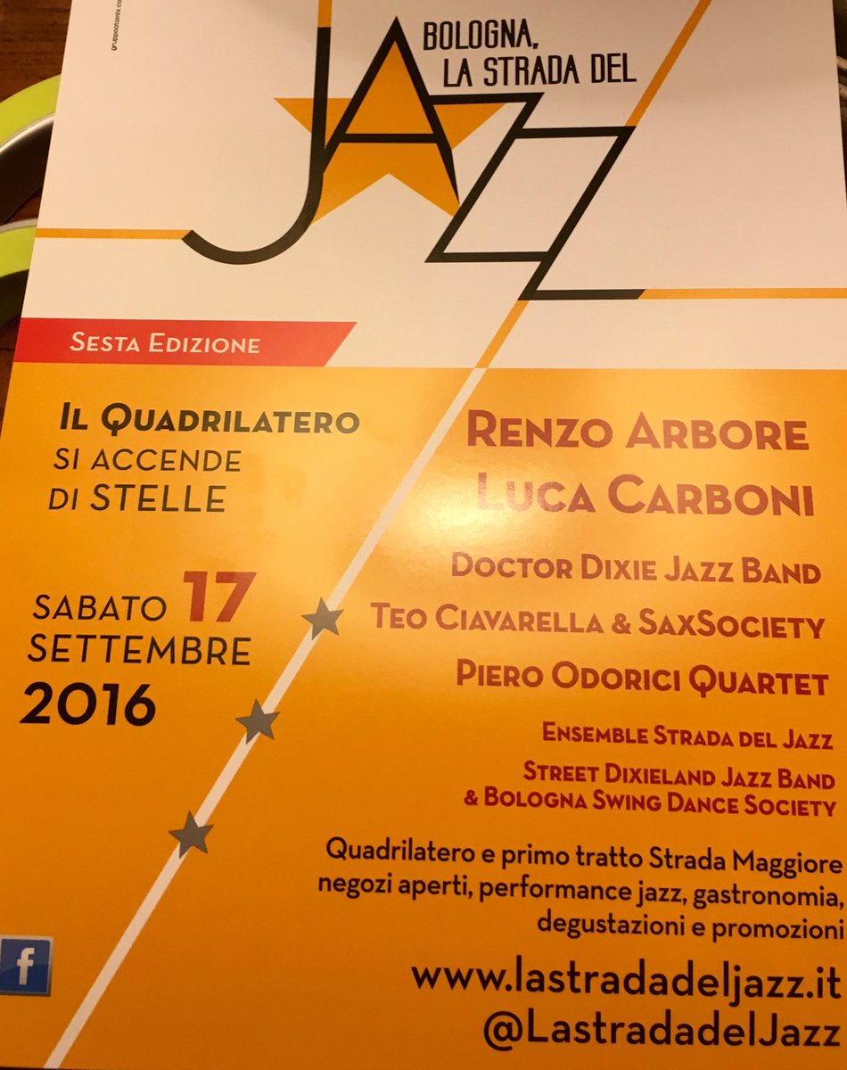 one more reason to fly to #Bologna ! Un altra ragione per visitare Bologna ! Bravi <a href="/lucacarboni/">luca carboni</a> <a href="/LastradadelJazz/">La Strada del Jazz</a>  !!