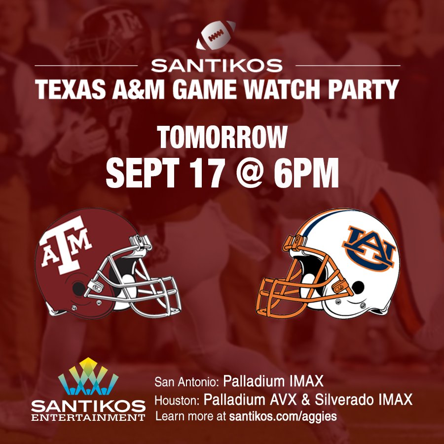 MySantikos's tweet photo. Tomorrow, see A&amp;M Aggies play against AU Tigers! Bring your whole family and cheer your favorite team to VICTORY! https://t.co/SLri7Kmh5J