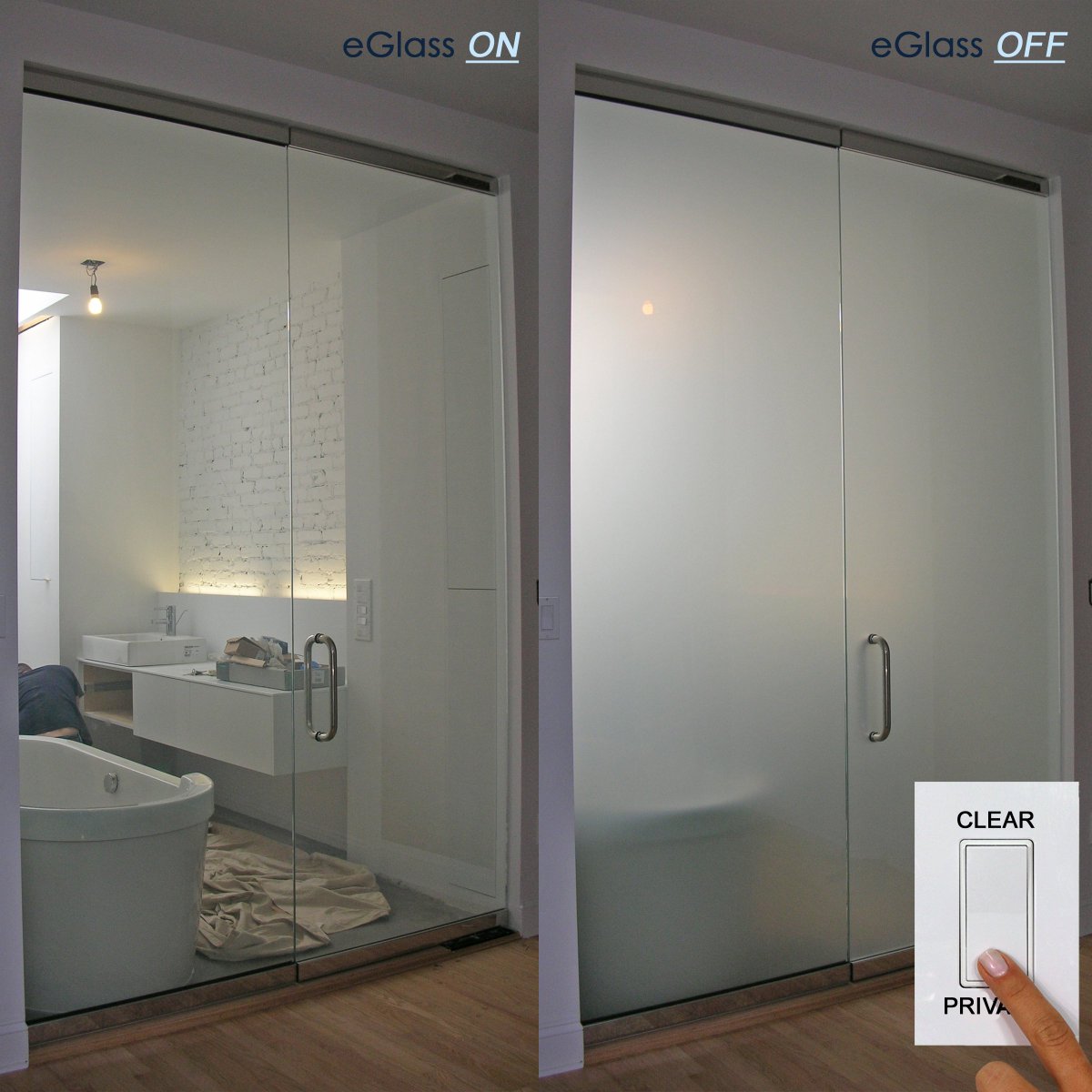 InnovativeGlas's tweet photo. Elevate your #bathroomdesign with switchable #eGlass doors!
#instantprivacy #naturallight #smarttech #smarthome https://t.co/nD2h2tLR3N