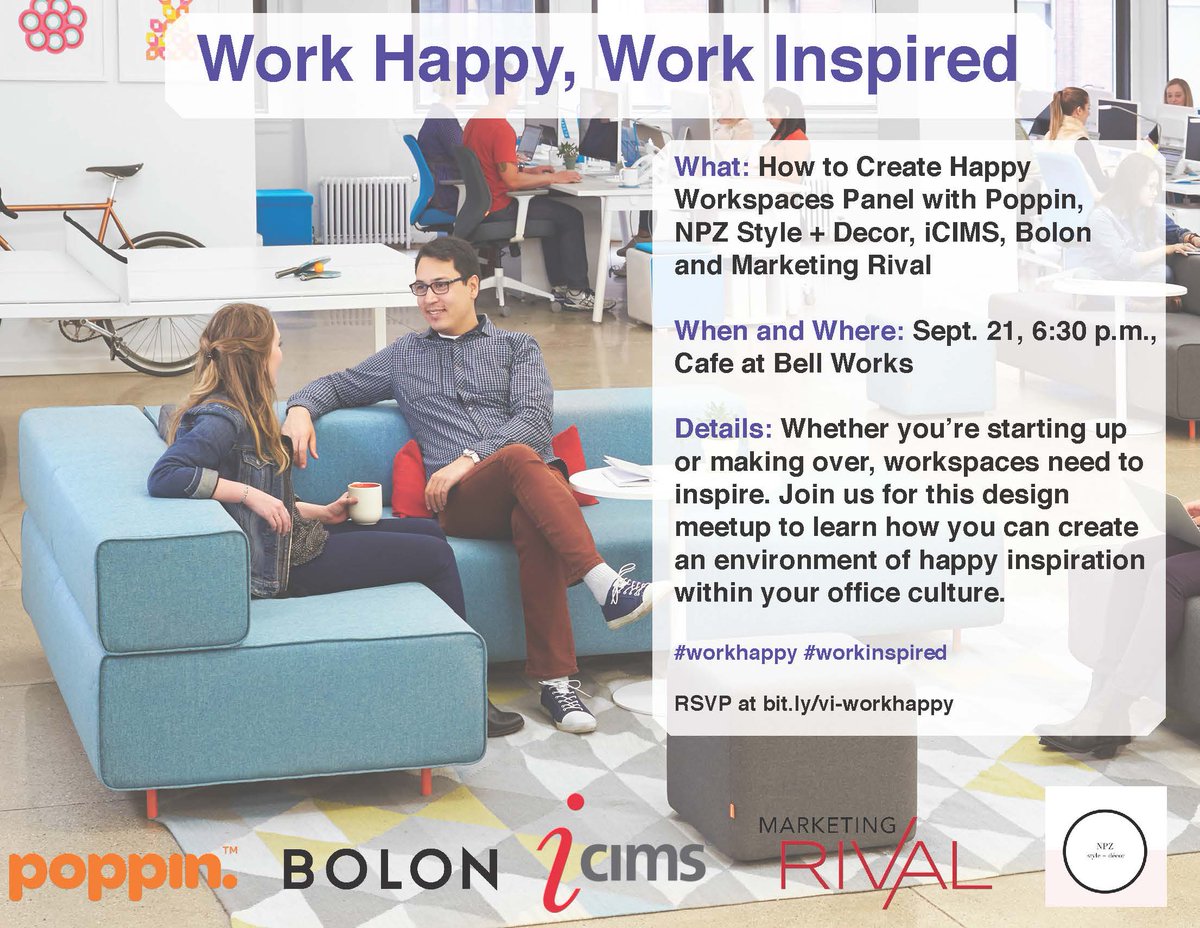bell_works's tweet photo. Is your office in need of some #inspiration? Join us 9/21 &amp; learn how to spruce up your workplace #workinspired https://t.co/cqzoRzCr5g