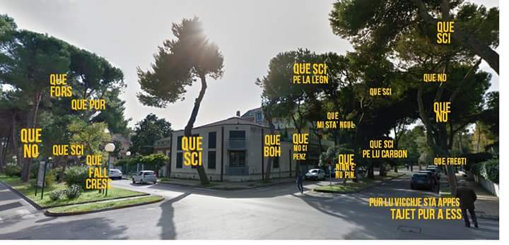 StopOmbrina's tweet photo. "Un accurato metodo scientifico di selezione" degli alberi che vogliono abbattere a Pescara. Da 99cosse #stoptagli https://t.co/cVbg4PaWwC