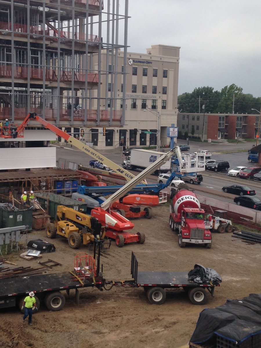 PaigeGeigerPhD's tweet photo. Very proud to see this outside my office window today! #kumc #healtheducationbuilding #geigerreadymix #worldscollide https://t.co/Ye8Z7U0o15