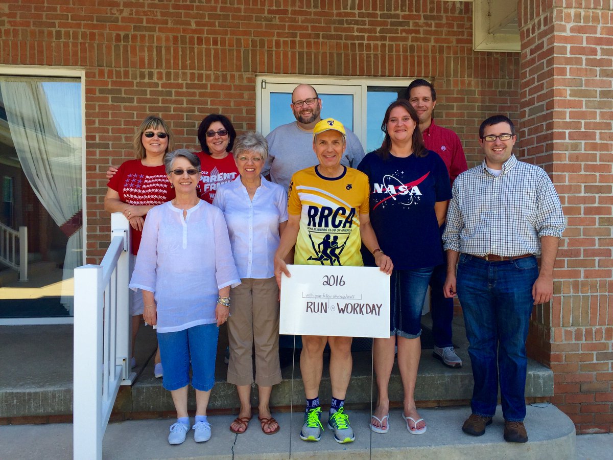 RRCAnational's tweet image. Great to see RRCA President Mitch Garner leading by example and organizing a #runatwork event at his law firm.