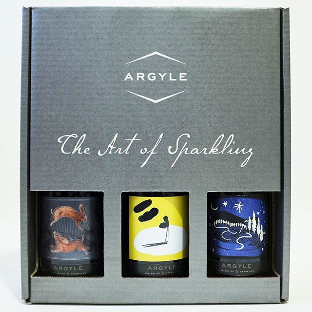 Awesome! The final three label designs @ArgyleWinery chose from 3 of #PNCA's Illustration students! #art #pdxnow