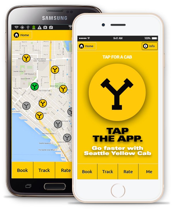 SEAYellowCab's tweet photo. NO surge pricing, state licensed/insured drivers - booked/paid from your phone! https://t.co/3DjXRhOHnC #HelloYellow https://t.co/8PsPFlEUNp