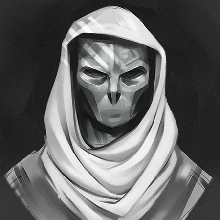 GarrettHamon's tweet photo. A WIP concept piece for a masked character. His people always wear masks. #conceptart #digitalart #painting #ghamon https://t.co/onL8AAxaWi