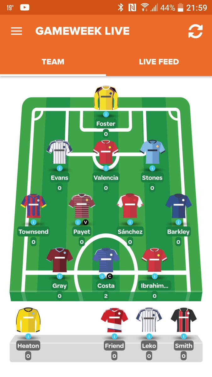 CalledItFPL's tweet photo. What happens when you tweet about early deadline and then forget to save your team? This. #Sigh #GoCosta https://t.co/E4V5fY0TiK