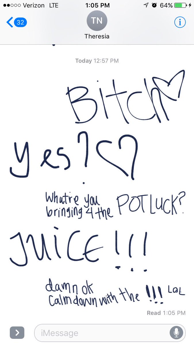 camilledecha's tweet image. Loving the handwritten feature convos 😂 #iOS10update