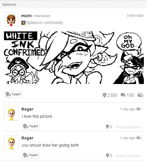 TheGamnesia's tweet photo. Miiverse is... scary. #splatoon https://t.co/aA37Kruauy