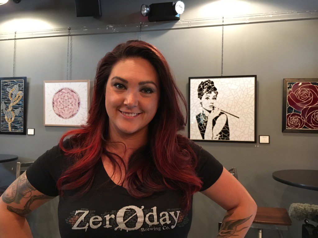 Start your evening at <a href="/ZerodayBrewing/">Zeroday Brewing Co.</a> with Brandalynn and some beautiful mosaics!