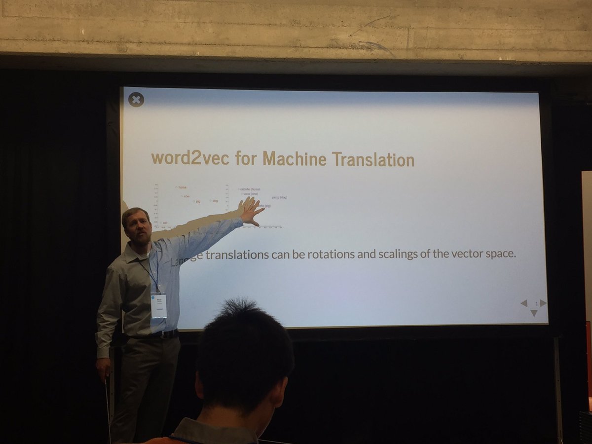 Naunetta's tweet photo. Brian Spearing is demystifying word2vec 🤓 @KaizenDataConf https://t.co/cKz1RS6MJZ