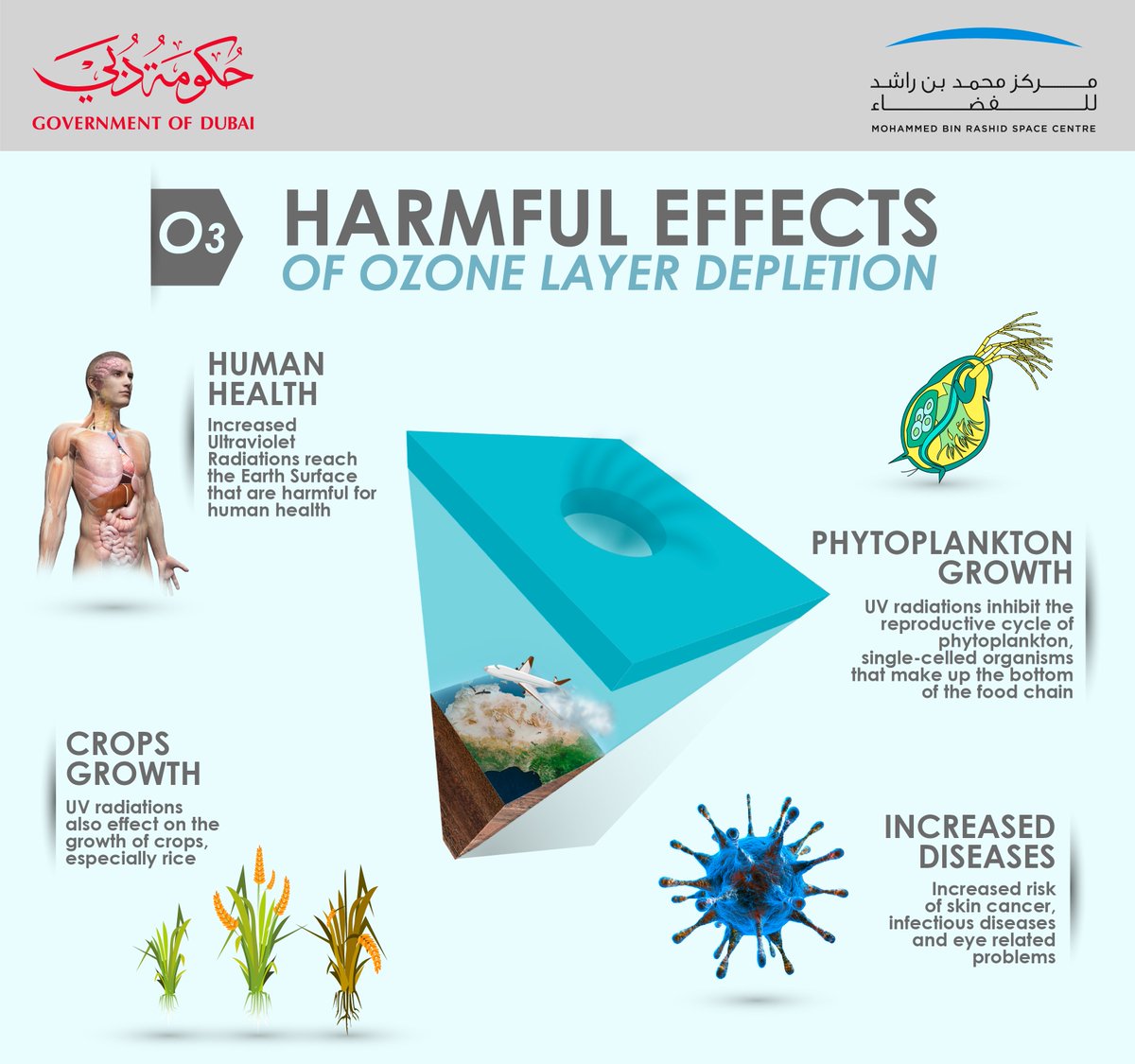 MBR Space Centre on Twitter: "#OzoneDay : Here is how #ozone layer  depletion is affecting our lives! #humanhealth #food #Dubai #UAE… "