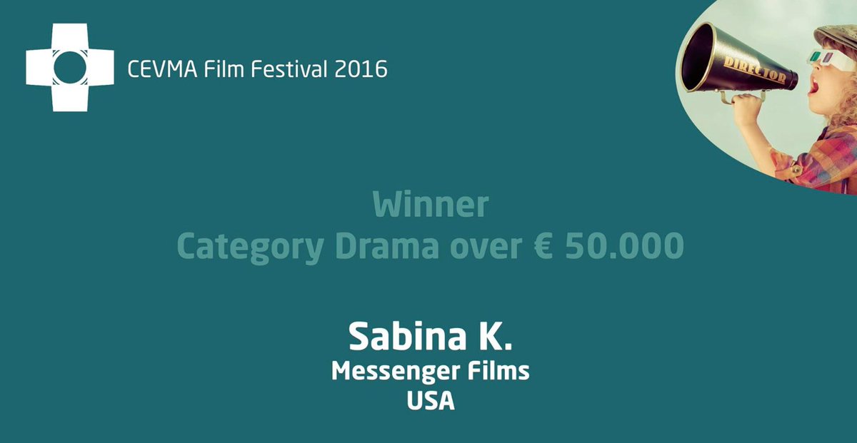 MessengerFilms's tweet image. Thank you @CEVMA for the honor: Our feature film 'Sabina K.' won best drama. ow.ly/MRaR304hOX2