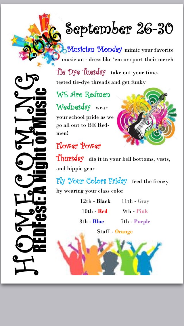 AmyBaxterFJSHS's tweet photo. FJSHS Spirit Week coming soon! Plan your wardrobe now! @FJSHSRedmen #redfest2016 #BEaRedmen https://t.co/0BMQ6d2e09