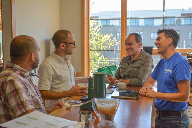 SH_Chabela_MX's tweet photo. Great to have @geishapassion stop by the #SHCuppingLab in #PDX! @BootCoffee https://t.co/Tc12x5wXxF