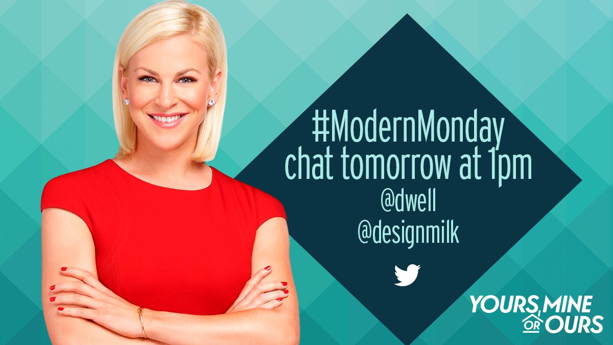 BravoTV's tweet photo. Join #YoursMineOurs's @RezaFarahan &amp; @TaylorSpellman for #ModernMonday with @dwell &amp; @designmilk tomorrow @ 1pm EST! https://t.co/NyoaKARE8Y