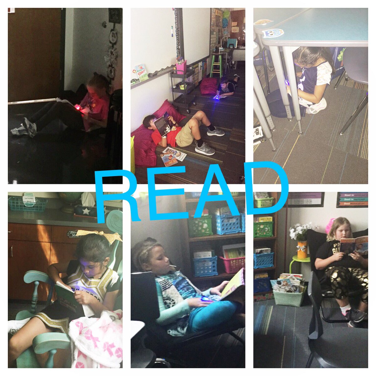 JHoweth's tweet image. These kids love to read especially on Flashlight Friday! #PES_Pride