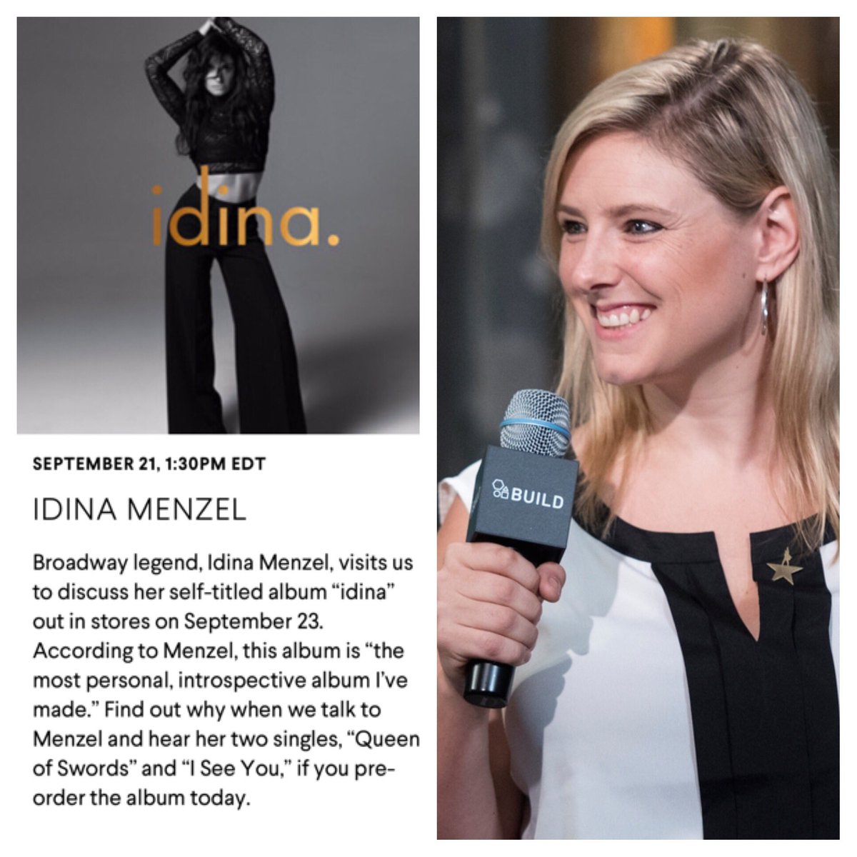 😳😝🤗😍
Wednesday at 1:30pm via <a href="/BUILDseriesNYC/">BUILD Series</a>.
I've got a #date w <a href="/idinamenzel/">Idina Menzel</a>.
❤️❤️❤️ #idina
aol.com/build