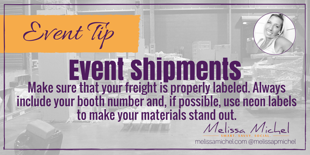 #Event Tip: Make sure that your freight is properly labeled. #tradeshowtips #exhibitors