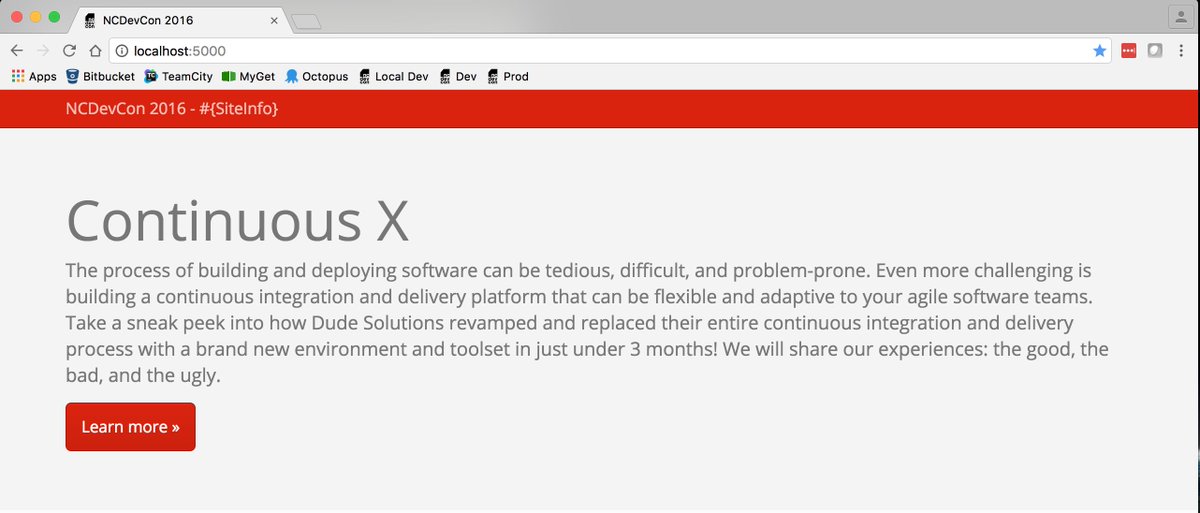 brentpabst's tweet photo. Sneak peak of the #ContinuousX demo at #NCDevCon. Make sure you check it out on Sunday @ 1:30p rm 2225(B)! https://t.co/IMdgmrO3sO