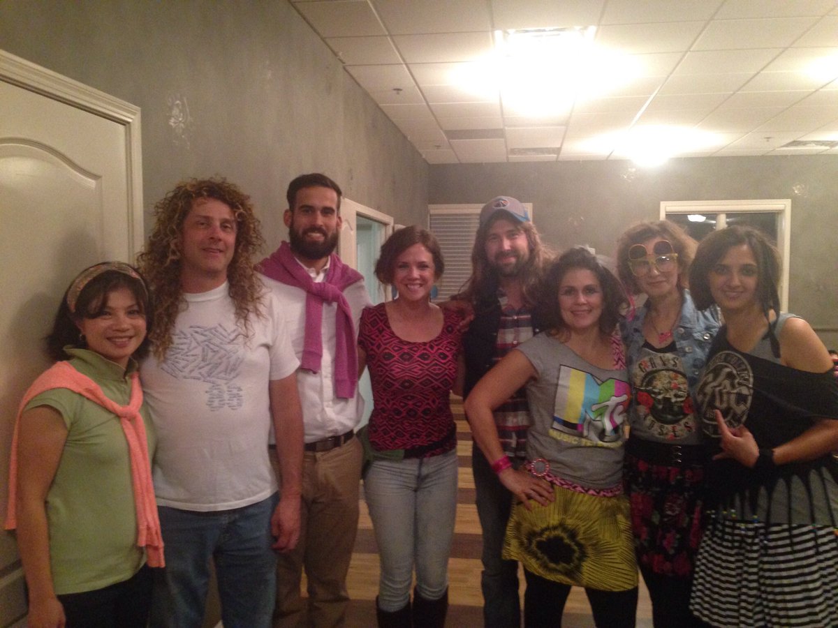 MizzouSHPPT's tweet photo. Best dressed team @ PhysZOU Trivia night goes to Let's Get Quizzical can you recognize the five professors? #PhysZOU https://t.co/Zcgb15xNUD